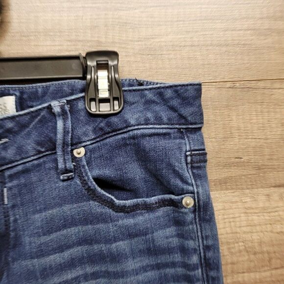 Express Skinny Jeans Blue Medium Wash Womens Size 4‎ Distressed Denim Stretch - Picture 5 of 13